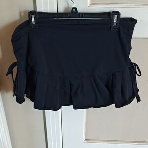 Black Pleated Mini Skort
